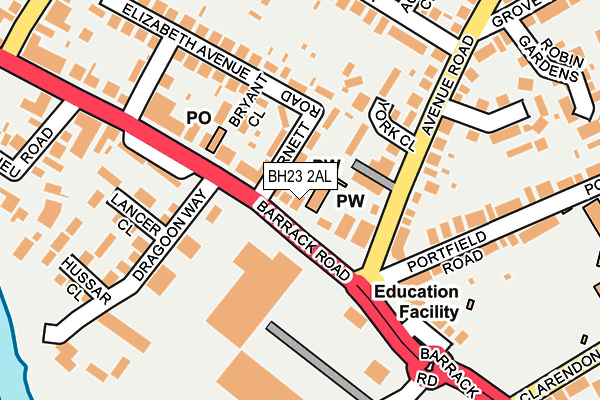 BH23 2AL map - OS OpenMap – Local (Ordnance Survey)