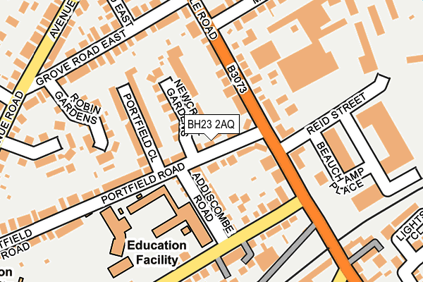 BH23 2AQ map - OS OpenMap – Local (Ordnance Survey)
