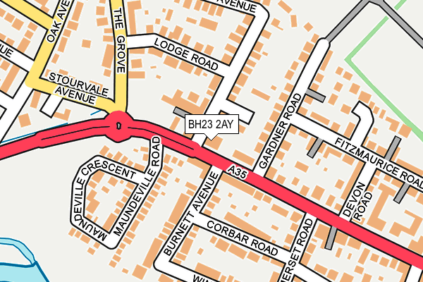 BH23 2AY map - OS OpenMap – Local (Ordnance Survey)