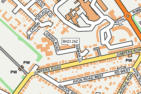 BH23 2AZ map - OS OpenMap – Local (Ordnance Survey)