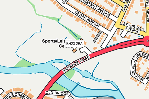 BH23 2BA map - OS OpenMap – Local (Ordnance Survey)
