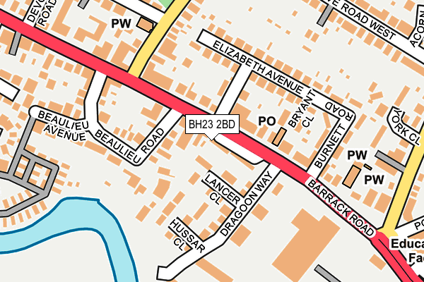 BH23 2BD map - OS OpenMap – Local (Ordnance Survey)