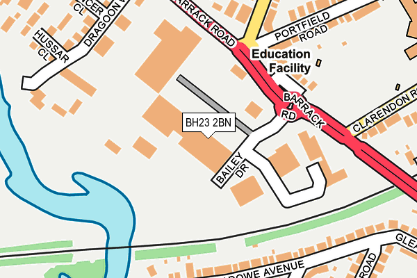 BH23 2BN map - OS OpenMap – Local (Ordnance Survey)