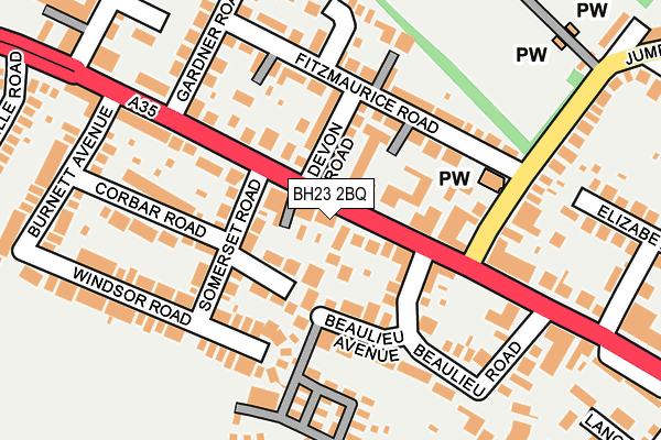 BH23 2BQ map - OS OpenMap – Local (Ordnance Survey)
