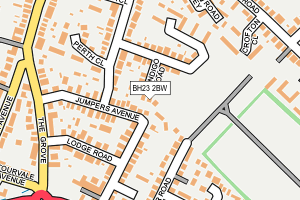 BH23 2BW map - OS OpenMap – Local (Ordnance Survey)