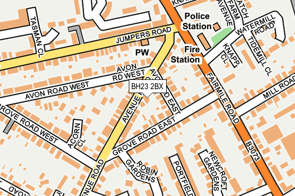 BH23 2BX map - OS OpenMap – Local (Ordnance Survey)