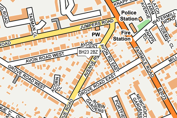 BH23 2BZ map - OS OpenMap – Local (Ordnance Survey)