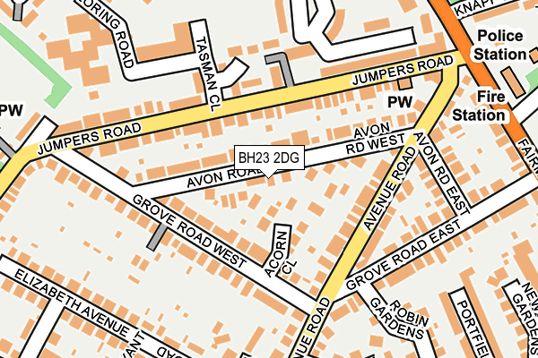 BH23 2DG map - OS OpenMap – Local (Ordnance Survey)