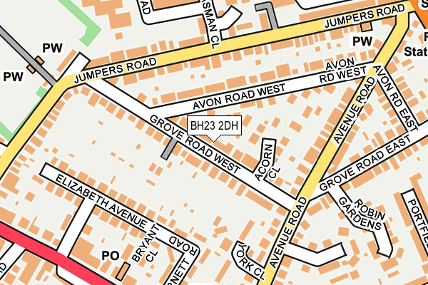 BH23 2DH map - OS OpenMap – Local (Ordnance Survey)