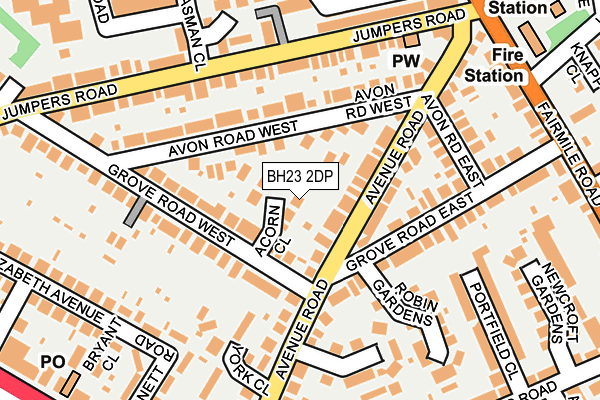 BH23 2DP map - OS OpenMap – Local (Ordnance Survey)