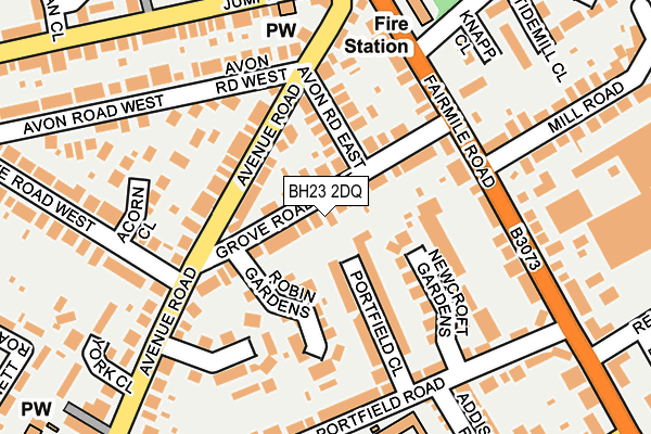 BH23 2DQ map - OS OpenMap – Local (Ordnance Survey)