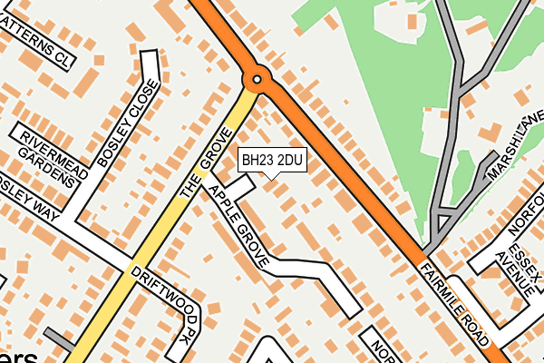BH23 2DU map - OS OpenMap – Local (Ordnance Survey)