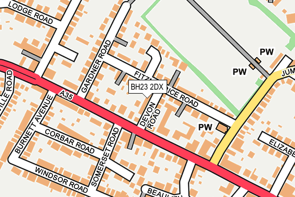 BH23 2DX map - OS OpenMap – Local (Ordnance Survey)