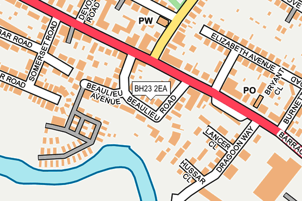 BH23 2EA map - OS OpenMap – Local (Ordnance Survey)