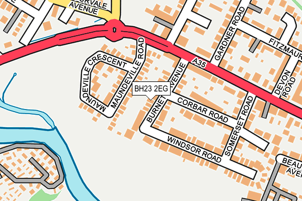 BH23 2EG map - OS OpenMap – Local (Ordnance Survey)