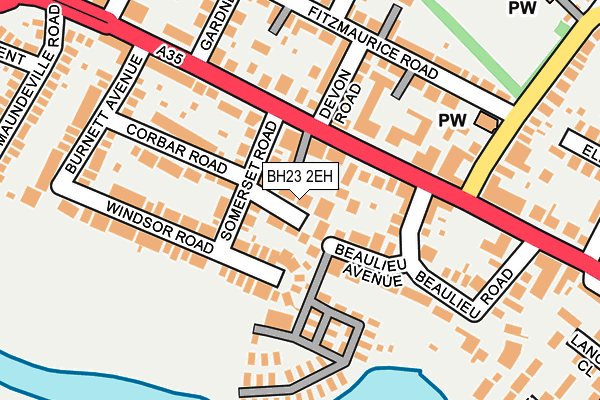 BH23 2EH map - OS OpenMap – Local (Ordnance Survey)