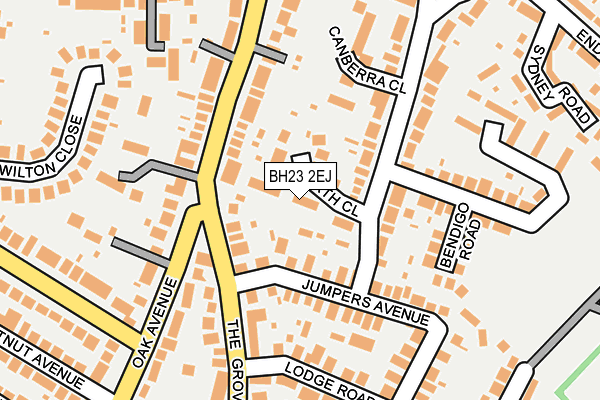 BH23 2EJ map - OS OpenMap – Local (Ordnance Survey)
