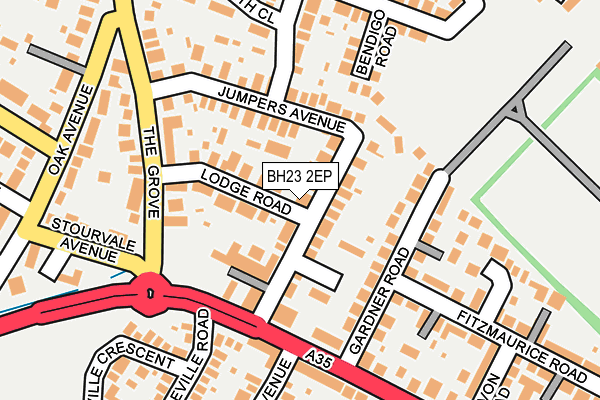 BH23 2EP map - OS OpenMap – Local (Ordnance Survey)