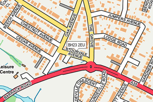BH23 2EU map - OS OpenMap – Local (Ordnance Survey)