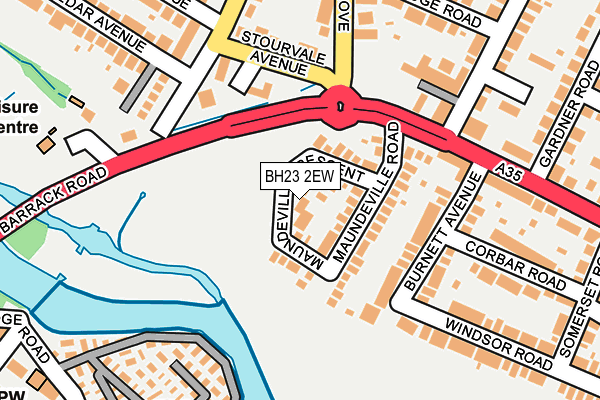 BH23 2EW map - OS OpenMap – Local (Ordnance Survey)