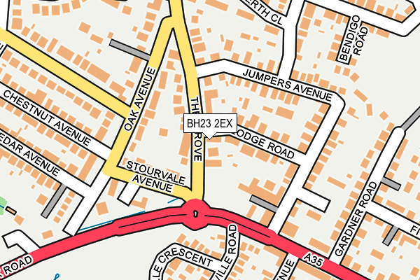 BH23 2EX map - OS OpenMap – Local (Ordnance Survey)