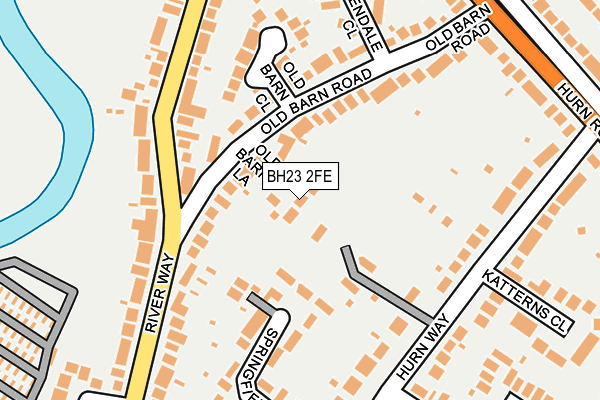 BH23 2FE map - OS OpenMap – Local (Ordnance Survey)