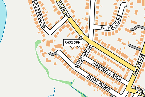 BH23 2FH map - OS OpenMap – Local (Ordnance Survey)