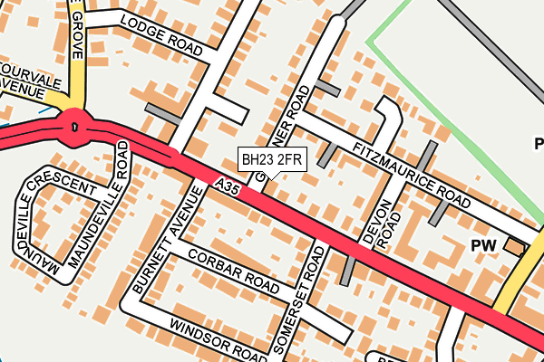 BH23 2FR map - OS OpenMap – Local (Ordnance Survey)