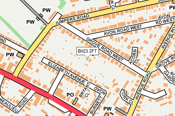 BH23 2FT map - OS OpenMap – Local (Ordnance Survey)