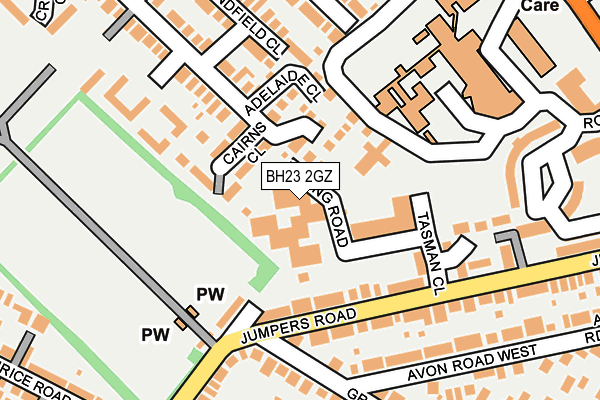 BH23 2GZ map - OS OpenMap – Local (Ordnance Survey)