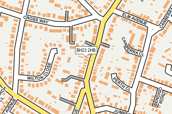 BH23 2HB map - OS OpenMap – Local (Ordnance Survey)