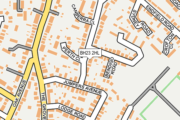 BH23 2HL map - OS OpenMap – Local (Ordnance Survey)