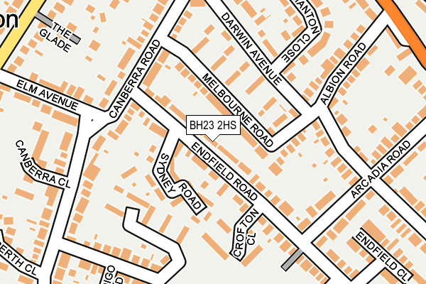BH23 2HS map - OS OpenMap – Local (Ordnance Survey)