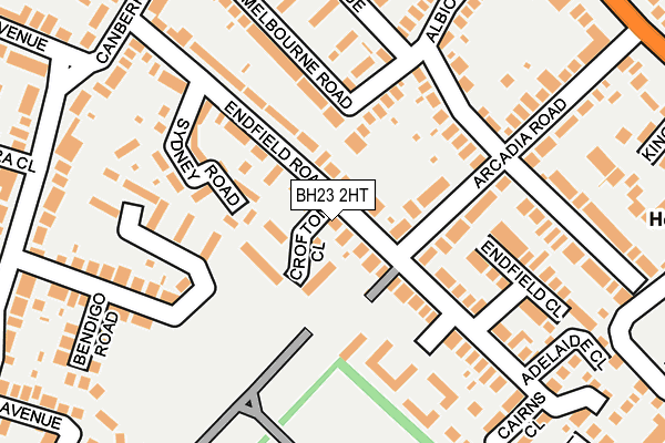 BH23 2HT map - OS OpenMap – Local (Ordnance Survey)