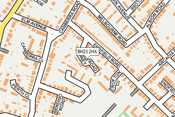 BH23 2HX map - OS OpenMap – Local (Ordnance Survey)