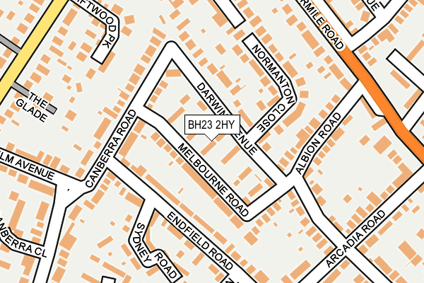 BH23 2HY map - OS OpenMap – Local (Ordnance Survey)