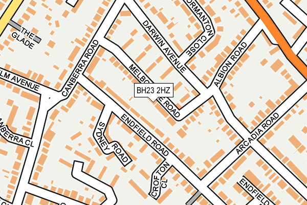 BH23 2HZ map - OS OpenMap – Local (Ordnance Survey)