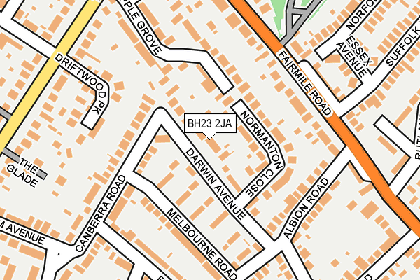BH23 2JA map - OS OpenMap – Local (Ordnance Survey)