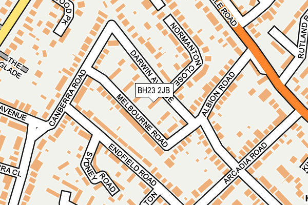 BH23 2JB map - OS OpenMap – Local (Ordnance Survey)