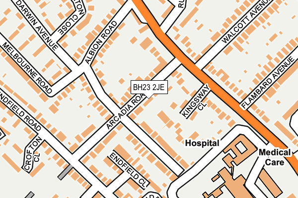 BH23 2JE map - OS OpenMap – Local (Ordnance Survey)