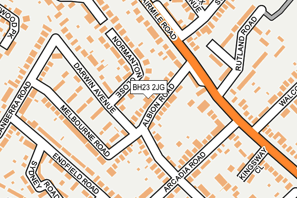 BH23 2JG map - OS OpenMap – Local (Ordnance Survey)