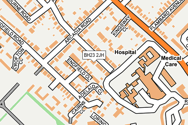 BH23 2JH map - OS OpenMap – Local (Ordnance Survey)
