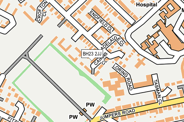 BH23 2JJ map - OS OpenMap – Local (Ordnance Survey)