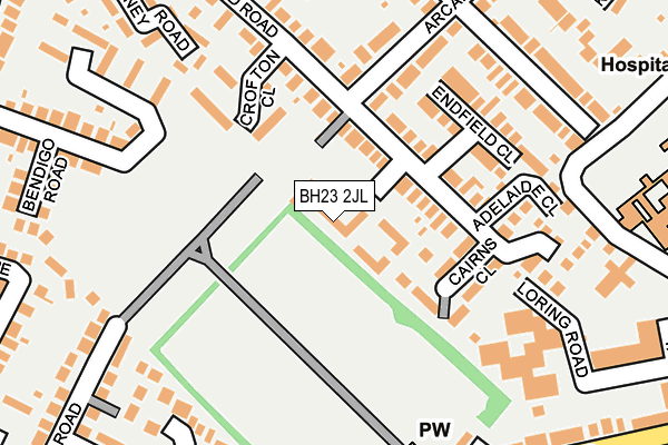 BH23 2JL map - OS OpenMap – Local (Ordnance Survey)