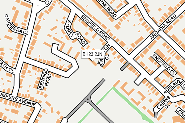 BH23 2JN map - OS OpenMap – Local (Ordnance Survey)