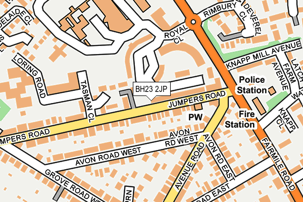 BH23 2JP map - OS OpenMap – Local (Ordnance Survey)