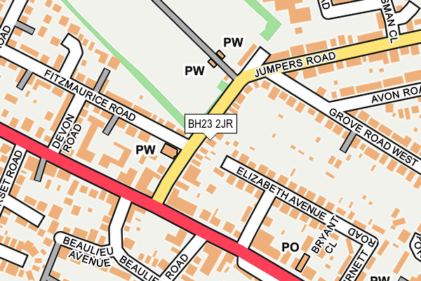 BH23 2JR map - OS OpenMap – Local (Ordnance Survey)
