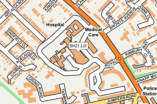 BH23 2JX map - OS OpenMap – Local (Ordnance Survey)