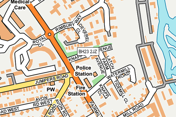 BH23 2JZ map - OS OpenMap – Local (Ordnance Survey)