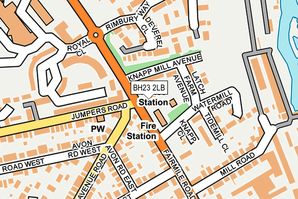 BH23 2LB map - OS OpenMap – Local (Ordnance Survey)
